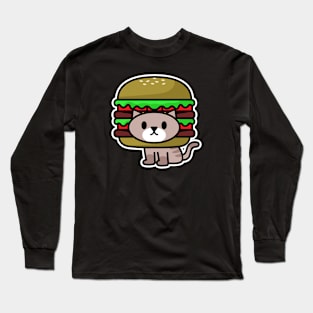 Burger Cat Long Sleeve T-Shirt